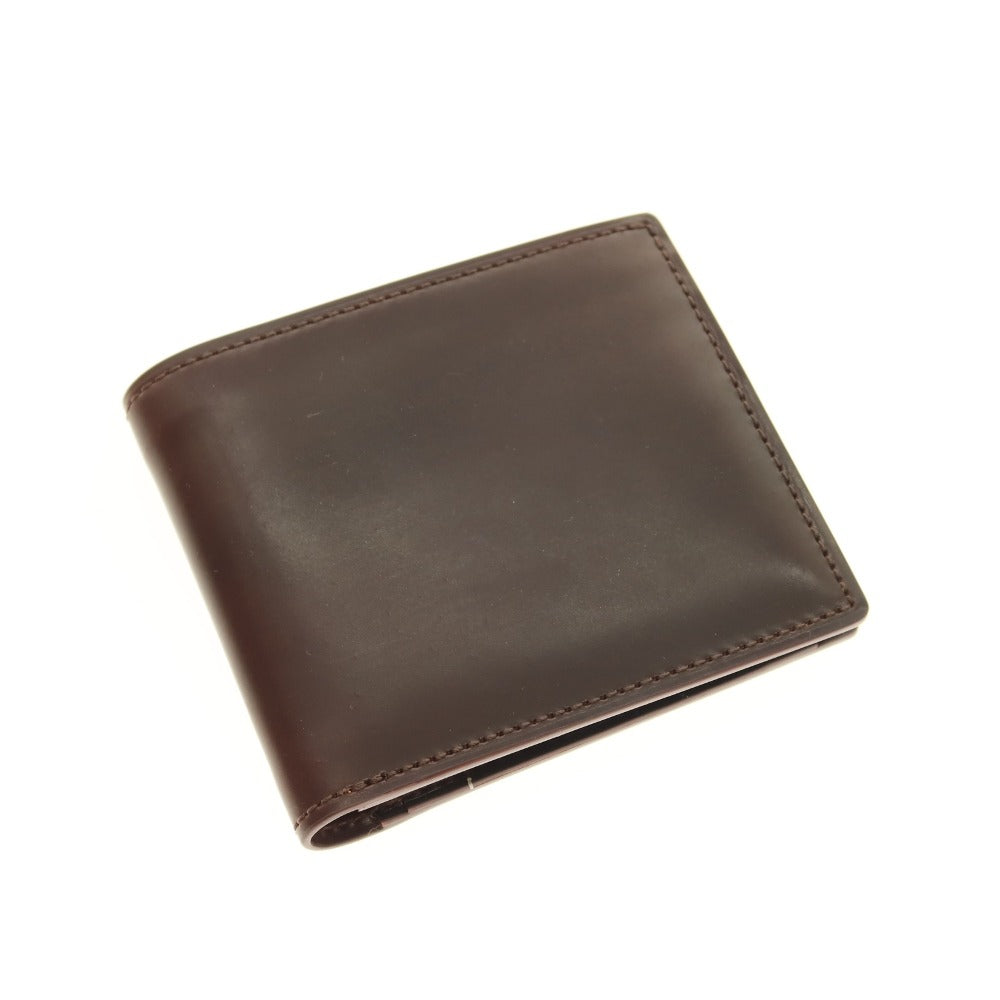 【中古】ガンゾ GANZO シェルコードバン 二つ折り財布 バーガンディ【 状態ランクA 】【 メンズ 】