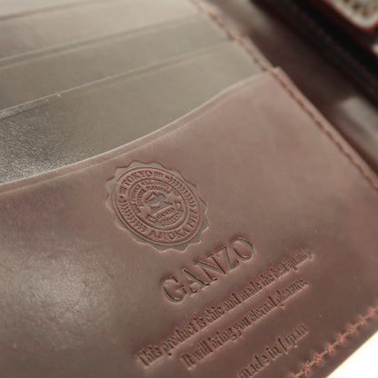 【中古】ガンゾ GANZO シェルコードバン 二つ折り財布 バーガンディ【 状態ランクA 】【 メンズ 】