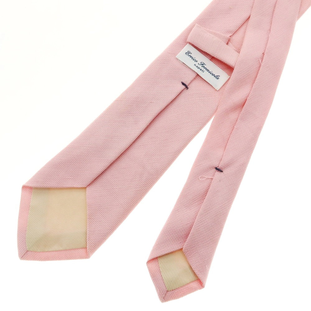 【中古】エリコフォルミコラ ERRICO FORMICOLA リネンシルク 無地ネクタイ ピンク【 状態ランクC 】【 メンズ 】