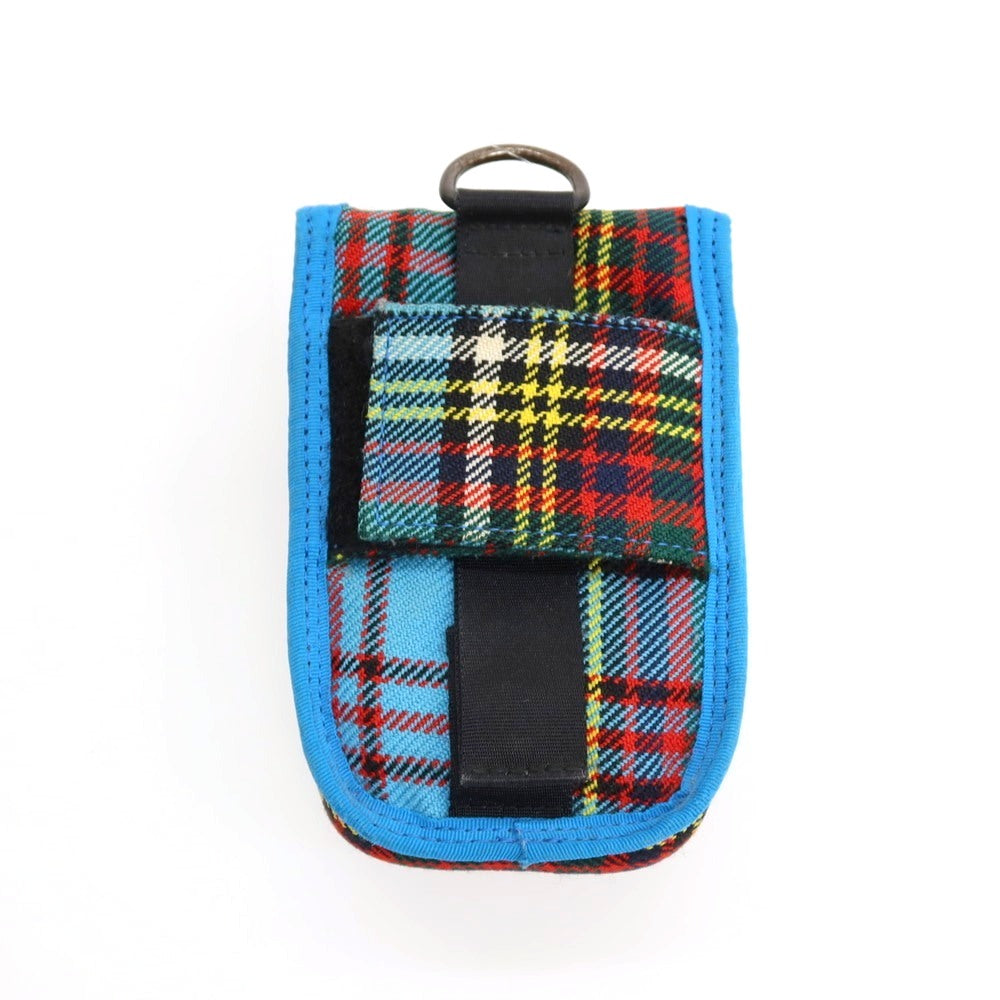 【中古】ジュンヤワタナベ マン JUNYA WATANABE MAN × PORTER ウール チェック ポーチ ブルーxマルチカラー【 状態ランクC 】【 メンズ 】