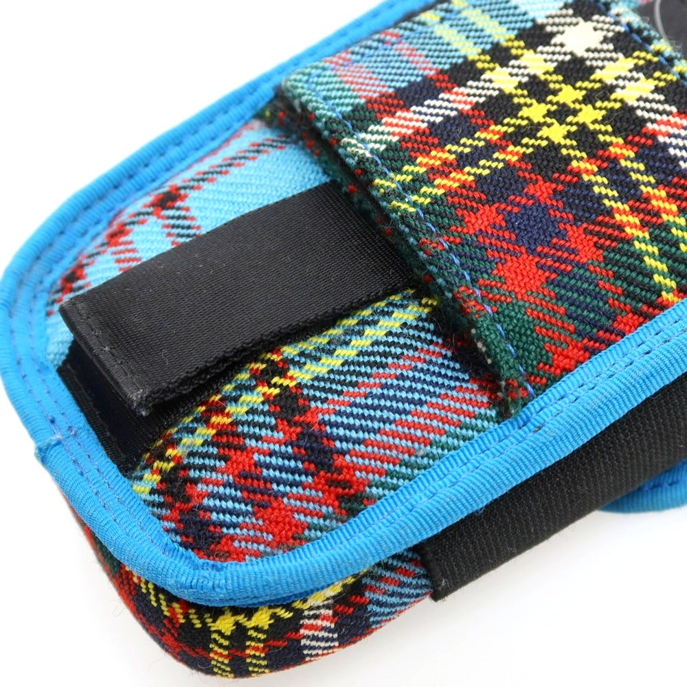 【中古】ジュンヤワタナベ マン JUNYA WATANABE MAN × PORTER ウール チェック ポーチ ブルーxマルチカラー【 状態ランクC 】【 メンズ 】