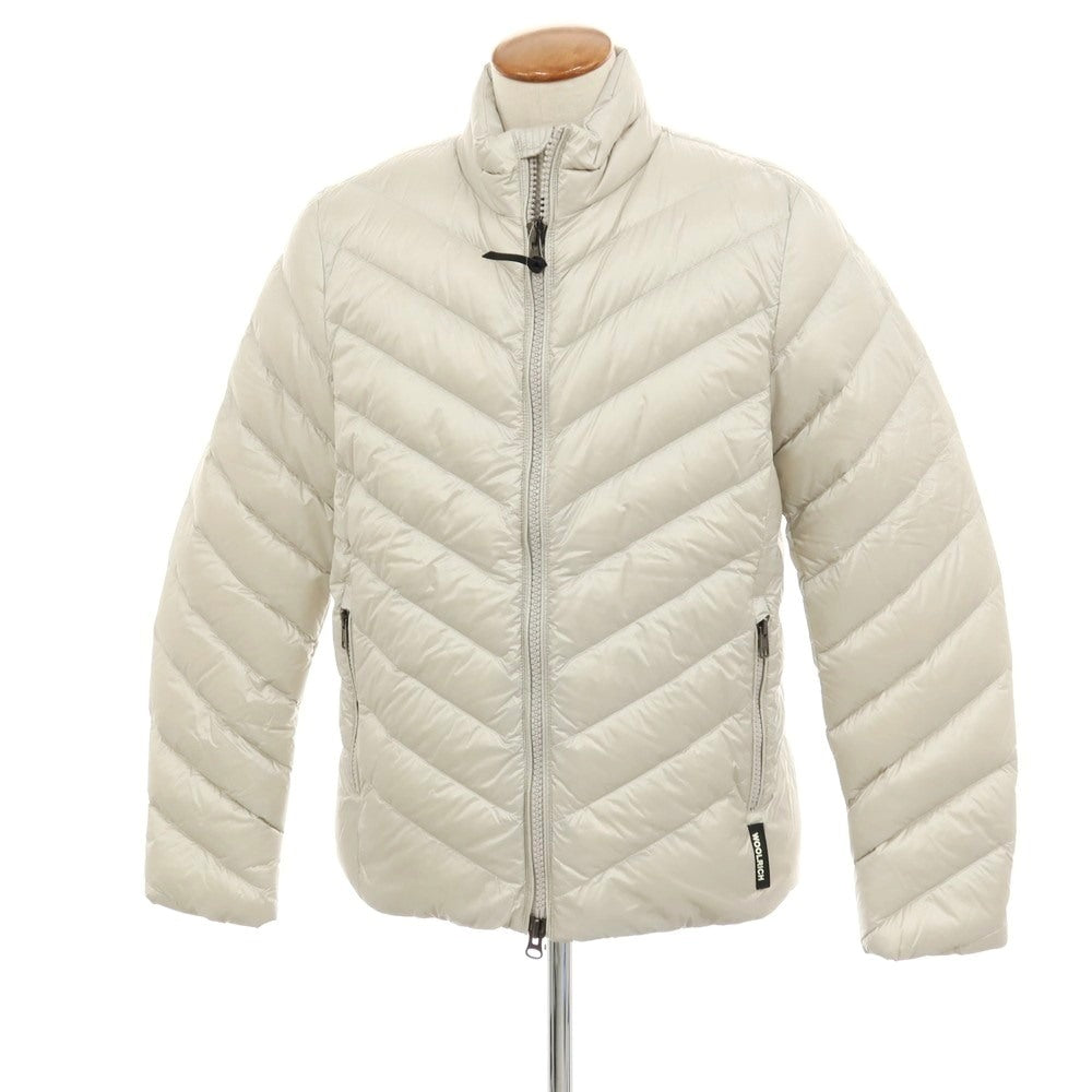 【中古】ウールリッチ WOOLRICH ナイロン スタンドカラー ダブルジップ ダウンジャケット オフホワイト【 サイズM 】【 状態ランクA 】【 メンズ 】 [APD]
