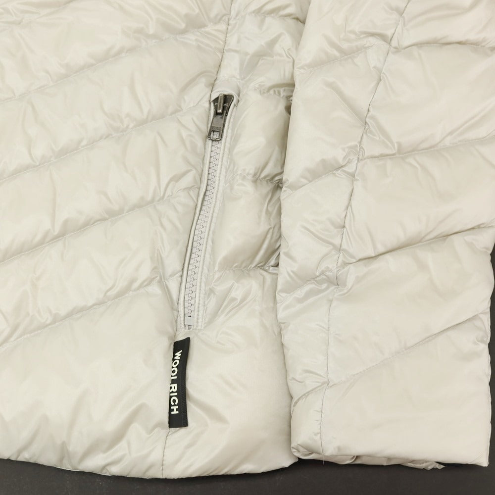 【中古】ウールリッチ WOOLRICH ナイロン スタンドカラー ダブルジップ ダウンジャケット オフホワイト【 サイズM 】【 状態ランクA 】【 メンズ 】 [APD]