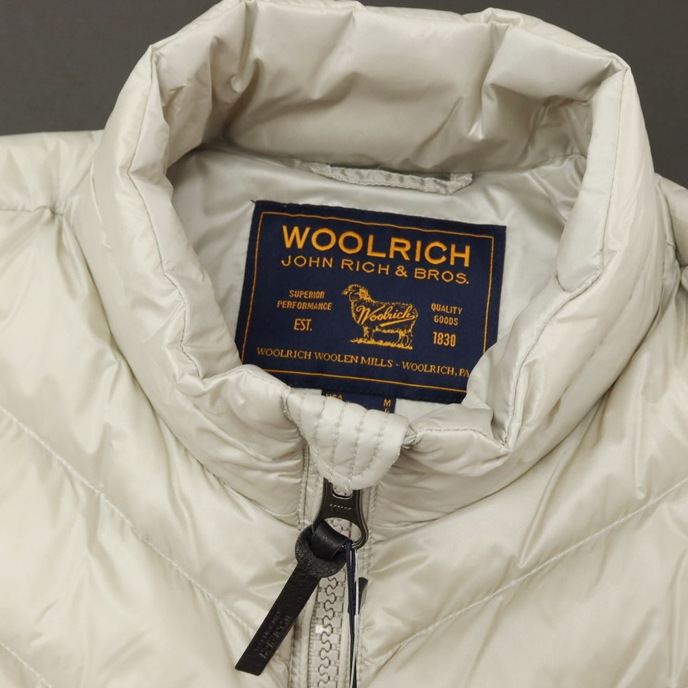 【中古】ウールリッチ WOOLRICH ナイロン スタンドカラー ダブルジップ ダウンジャケット オフホワイト【 サイズM 】【 状態ランクA 】【 メンズ 】 [APD]