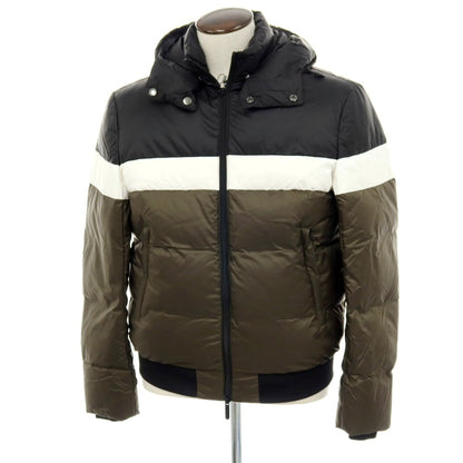 【中古】【未使用】エンポリオ アルマーニ EMPORIO ARMANI ナイロン ダウンジャケット オリーブグリーンxブラック【 50 】【 状態ランクS 】【 メンズ 】