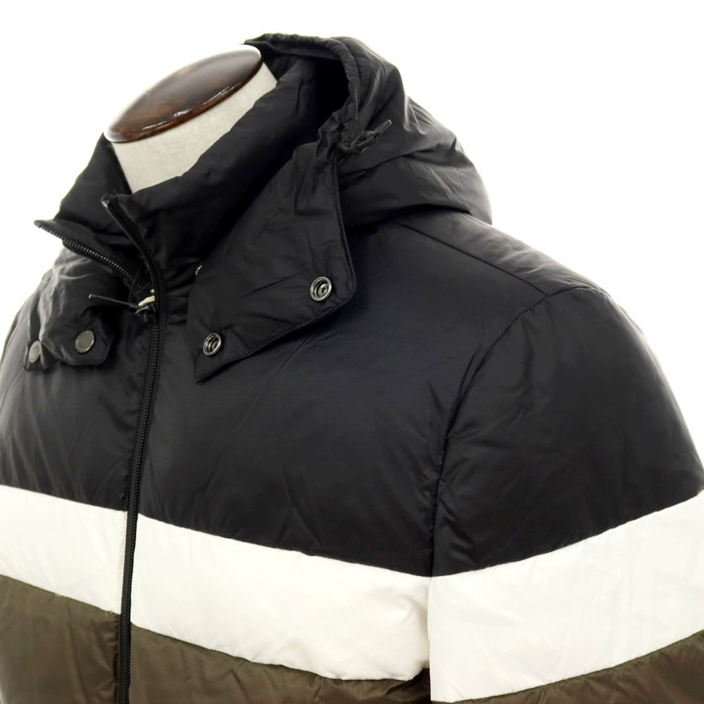 【中古】【未使用】エンポリオ アルマーニ EMPORIO ARMANI ナイロン ダウンジャケット オリーブグリーンxブラック【 サイズ50 】【 状態ランクS 】【 メンズ 】 [APD]