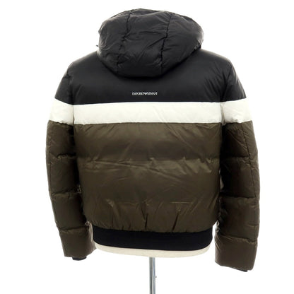 【中古】【未使用】エンポリオ アルマーニ EMPORIO ARMANI ナイロン ダウンジャケット オリーブグリーンxブラック【 50 】【 状態ランクS 】【 メンズ 】