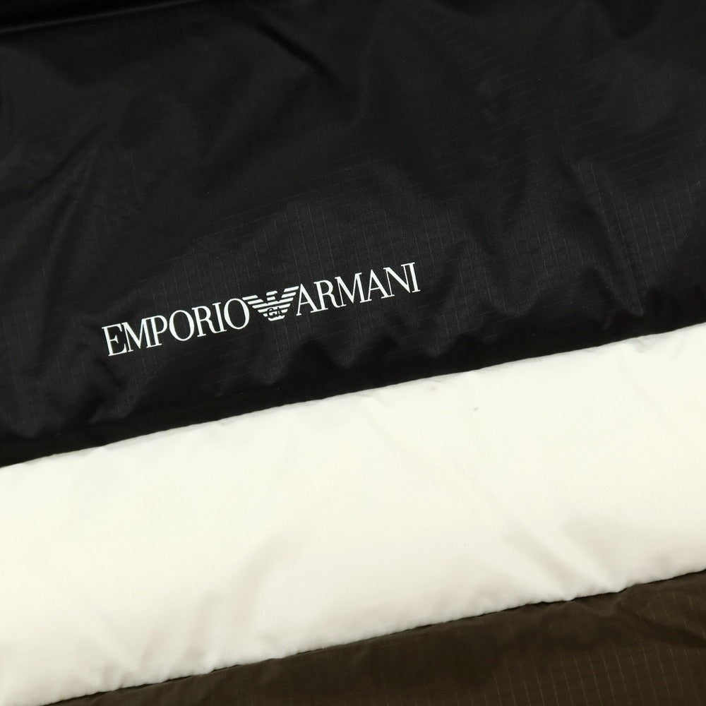 【中古】【未使用】エンポリオ アルマーニ EMPORIO ARMANI ナイロン ダウンジャケット オリーブグリーンxブラック【 サイズ50 】【 状態ランクS 】【 メンズ 】 [APD]