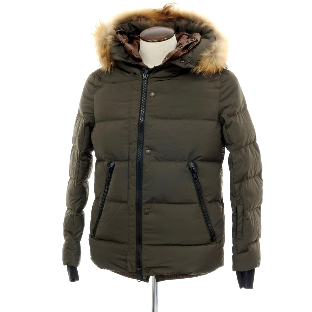 【中古】【未使用】ナノユニバース nano universe 西川ダウン製 ポリエステル ファー ダウンジャケット モスグリーンxブラック【 L 】【 状態ランクS 】【 メンズ 】