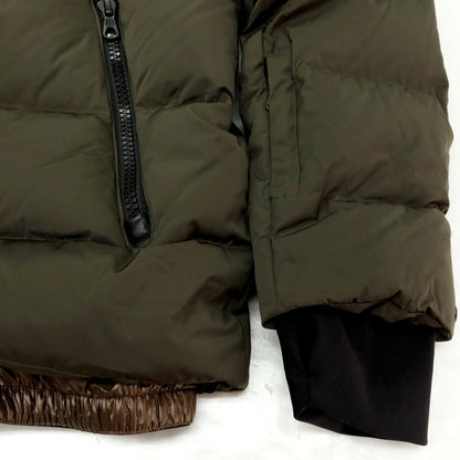 【中古】【未使用】ナノユニバース nano universe 西川ダウン製 ポリエステル ファー ダウンジャケット モスグリーンxブラック【 L 】【 状態ランクS 】【 メンズ 】