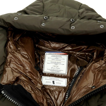 【中古】【未使用】ナノユニバース nano universe 西川ダウン製 ポリエステル ファー ダウンジャケット モスグリーンxブラック【 L 】【 状態ランクS 】【 メンズ 】