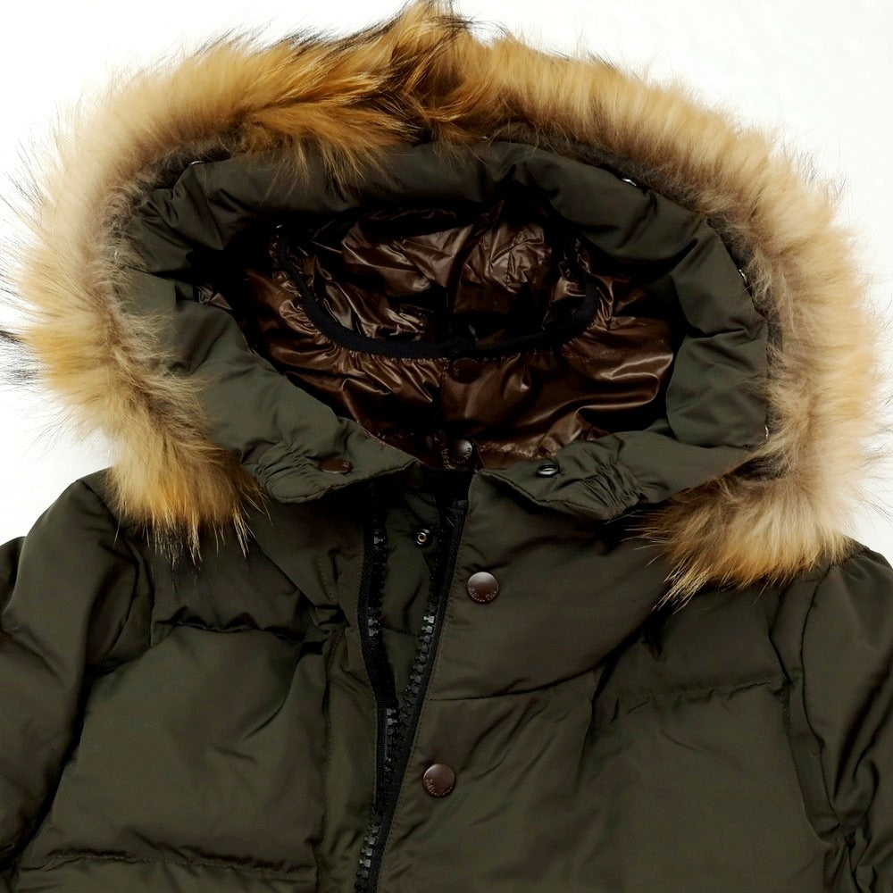 【中古】【未使用】ナノユニバース nano universe 西川ダウン製 ポリエステル ファー ダウンジャケット モスグリーンxブラック【 L 】【 状態ランクS 】【 メンズ 】