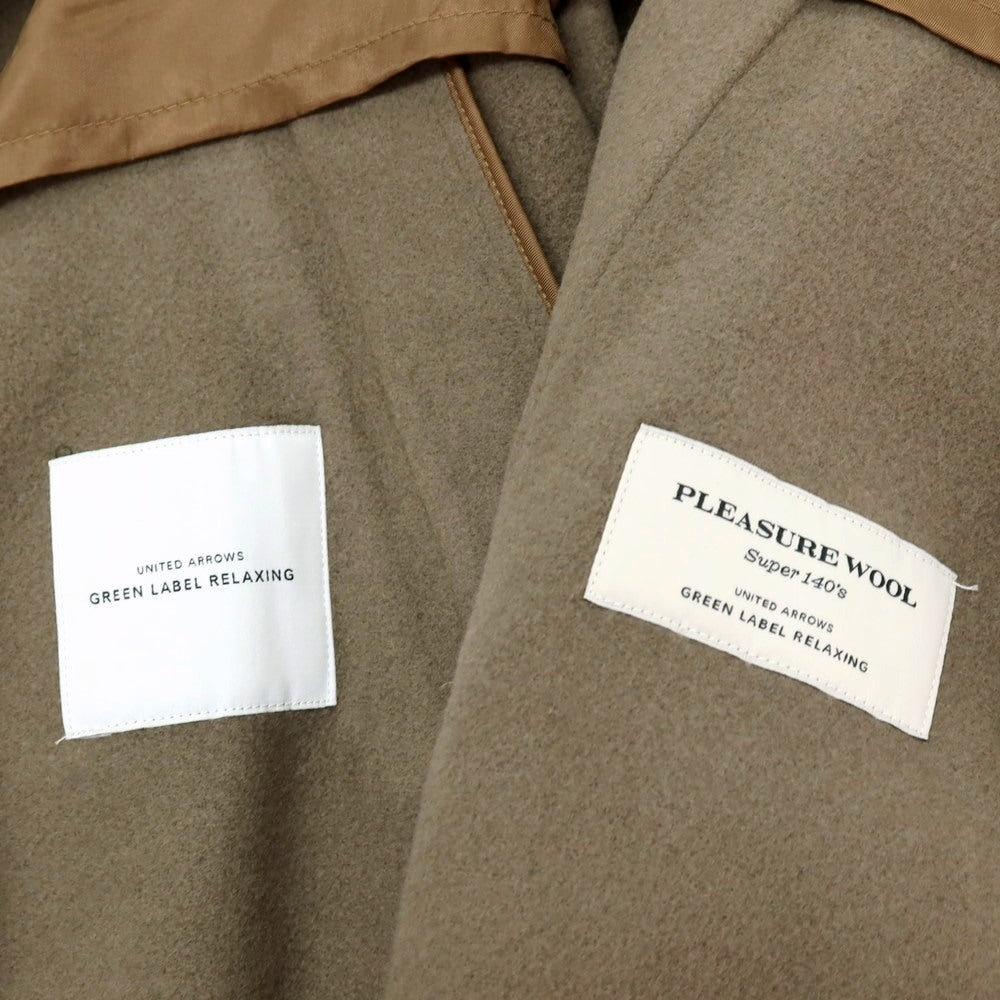 【中古】【未使用】グリーンレーベルリラクシング green label relaxing SUPER140’Sプレジャーウール＆ナイロンポリエステル ジップアップブルゾン トープ【 L 】【 状態ランクS 】【 メンズ 】