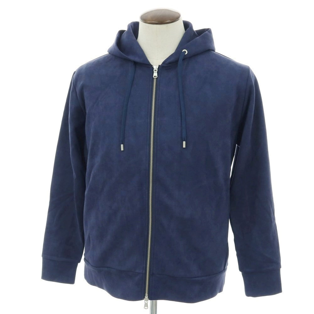 【中古】【未使用】ナノユニバース nano universe フェイク スエード ジャージー ダブルジップ パーカー ネイビー【 L 】【 状態ランクS 】【 メンズ 】