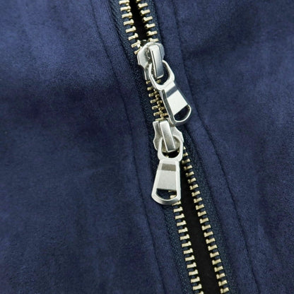 【中古】【未使用】ナノユニバース nano universe フェイク スエード ジャージー ダブルジップ パーカー ネイビー【 L 】【 状態ランクS 】【 メンズ 】