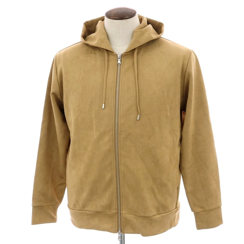 【中古】【未使用】ナノユニバース nano universe フェイク スエード ジャージー ダブルジップ パーカー ベージュ【サイズL】【 状態ランクS 】【 メンズ 】[BPD]