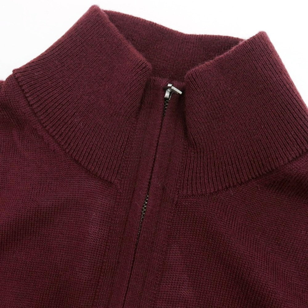 【中古】【未使用】バナナリパブリック Banana Republic ハイゲージ ウール スタンドカラー ハーフジップ プルオーバーニット ワインレッド【 XL 】【 状態ランクS 】【 メンズ 】