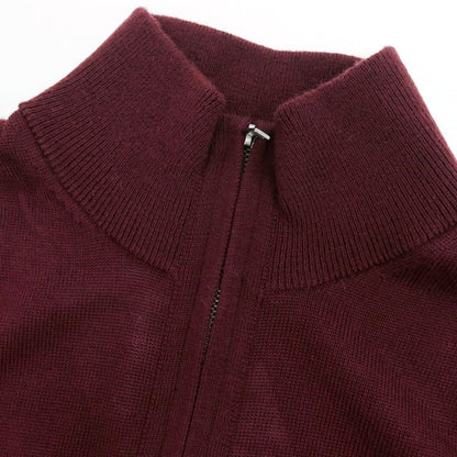 【中古】【未使用】バナナリパブリック Banana Republic ハイゲージ ウール スタンドカラー ハーフジップ プルオーバーニット ワインレッド【 XL 】【 状態ランクS 】【 メンズ 】
