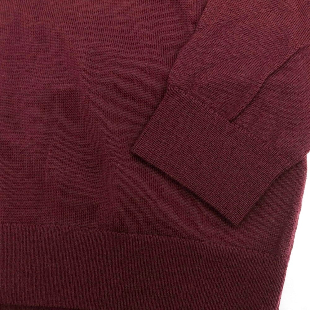 【中古】【未使用】バナナリパブリック Banana Republic ハイゲージ ウール スタンドカラー ハーフジップ プルオーバーニット ワインレッド【 XL 】【 状態ランクS 】【 メンズ 】