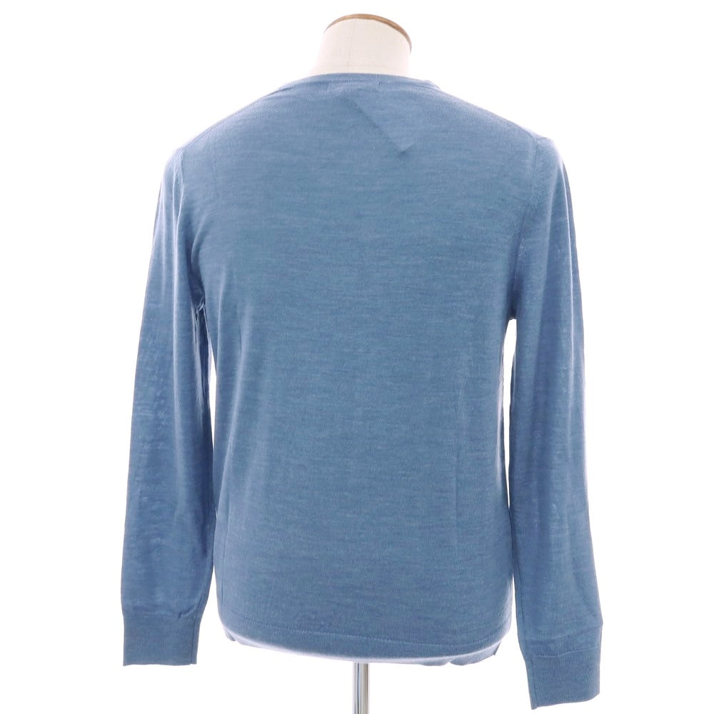 【中古】【未使用】バナナリパブリック Banana Republic ハイゲージ ウール Vネック プルオーバーニット ブルー【 L 】【 状態ランクS 】【 メンズ 】