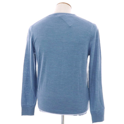 【中古】【未使用】バナナリパブリック Banana Republic ハイゲージ ウール Vネック プルオーバーニット ブルー【 L 】【 状態ランクS 】【 メンズ 】