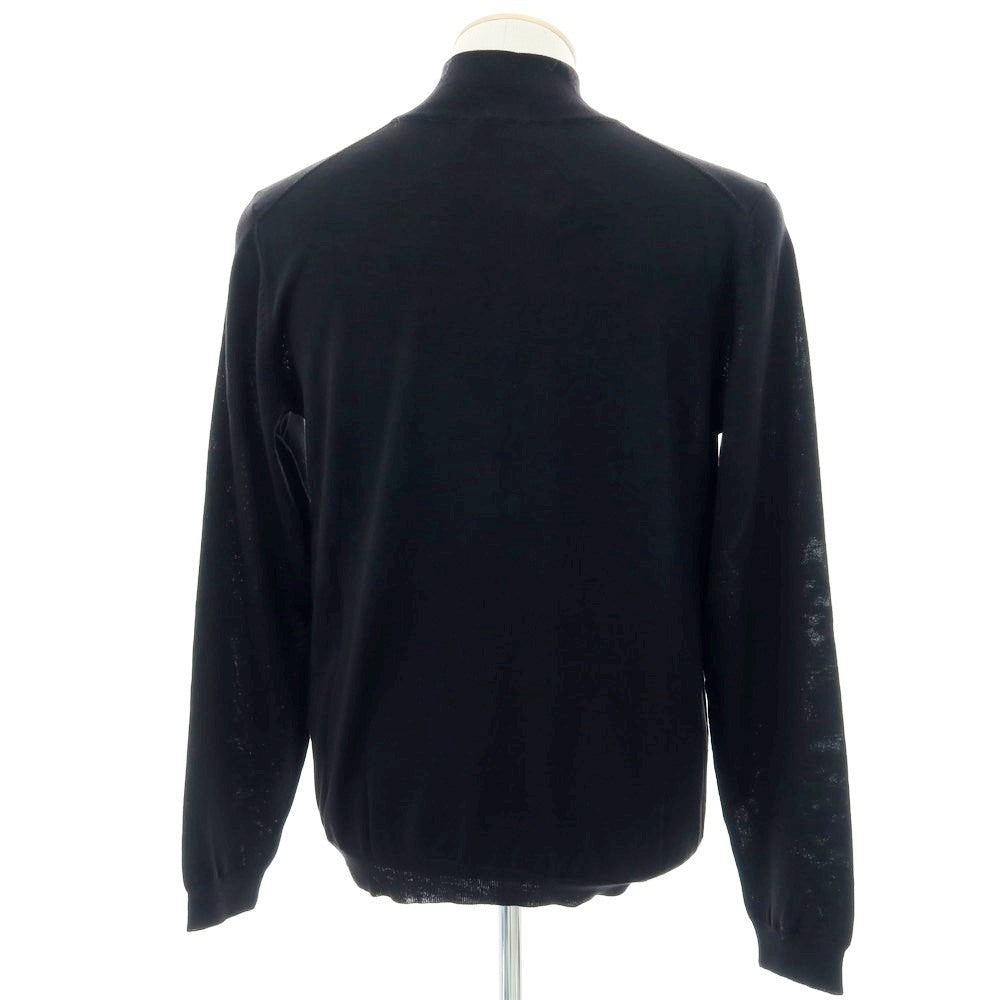 【中古】【未使用】ヒューゴボス HUGO BOSS ハイゲージ ウール スタンドカラー ハーフジップ プルオーバーニット ブラック【 M 】【 状態ランクS 】【 メンズ 】