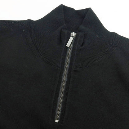 【中古】【未使用】ヒューゴボス HUGO BOSS ハイゲージ ウール スタンドカラー ハーフジップ プルオーバーニット ブラック【 M 】【 状態ランクS 】【 メンズ 】