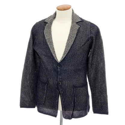 【中古】【未使用】ジーステージ g-stage アクリルポリエステルリネン ジャケット型 カーディガン ネイビー【サイズ48】【 状態ランクS 】【 メンズ 】