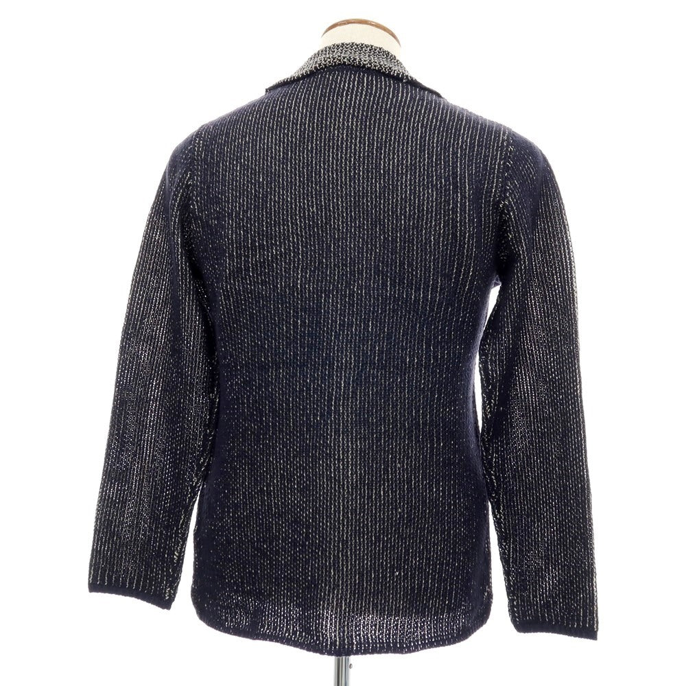【中古】【未使用】ジーステージ g-stage アクリルポリエステルリネン ジャケット型 カーディガン ネイビー【サイズ48】【 状態ランクS 】【 メンズ 】