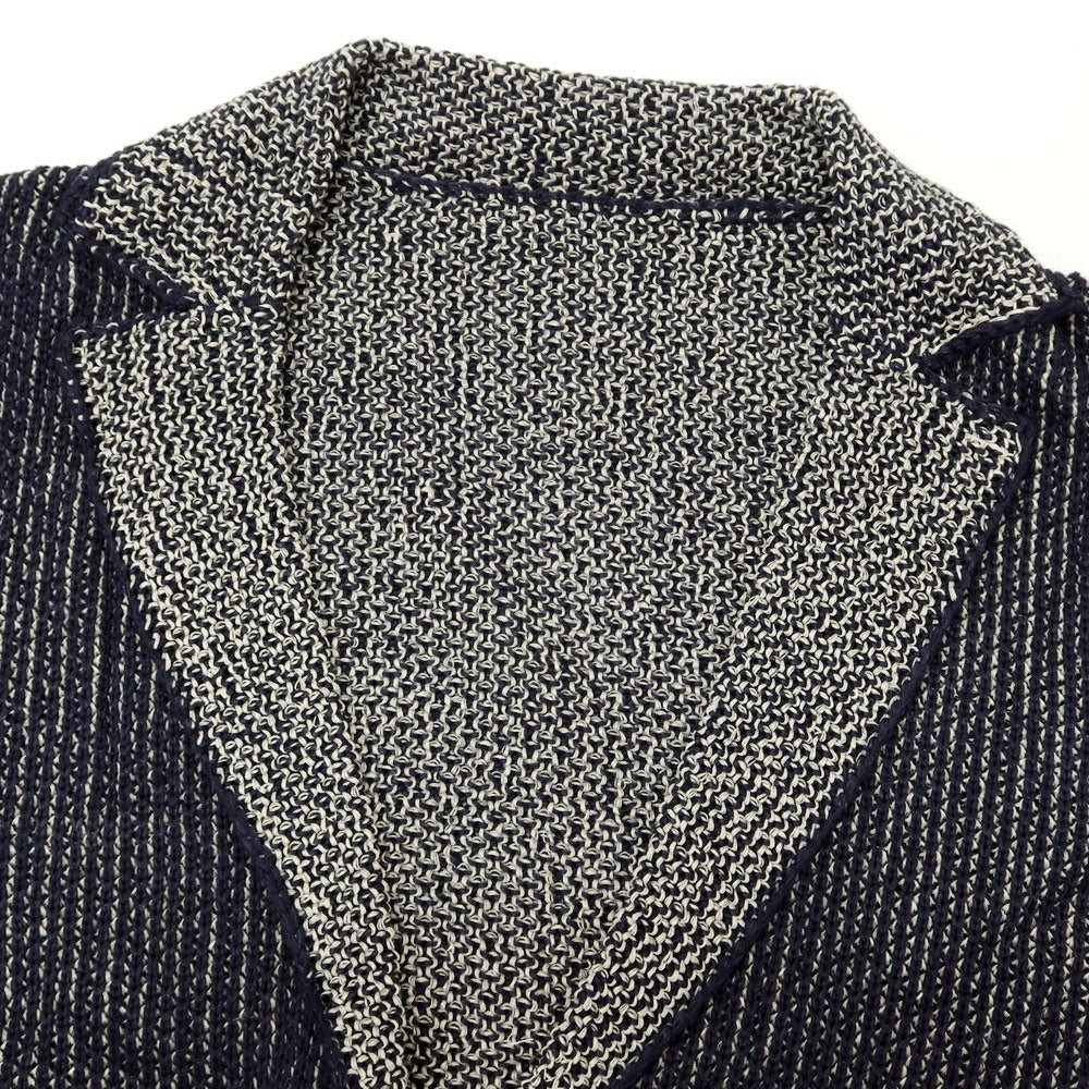 【中古】【未使用】ジーステージ g-stage アクリルポリエステルリネン ジャケット型 カーディガン ネイビー【サイズ48】【 状態ランクS 】【 メンズ 】