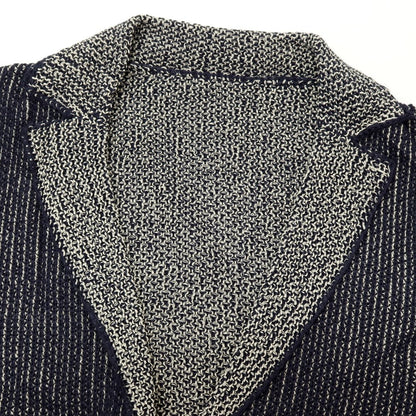 【中古】【未使用】ジーステージ g-stage アクリルポリエステルリネン ジャケット型 カーディガン ネイビー【サイズ48】【 状態ランクS 】【 メンズ 】