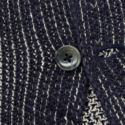 【中古】【未使用】ジーステージ g-stage アクリルポリエステルリネン ジャケット型 カーディガン ネイビー【サイズ48】【 状態ランクS 】【 メンズ 】