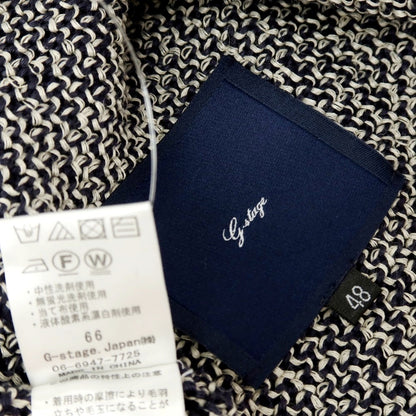 【中古】【未使用】ジーステージ g-stage アクリルポリエステルリネン ジャケット型 カーディガン ネイビー【サイズ48】【 状態ランクS 】【 メンズ 】