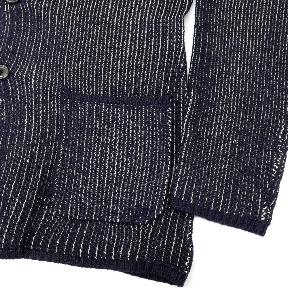 【中古】【未使用】ジーステージ g-stage アクリルポリエステルリネン ジャケット型 カーディガン ネイビー【サイズ48】【 状態ランクS 】【 メンズ 】