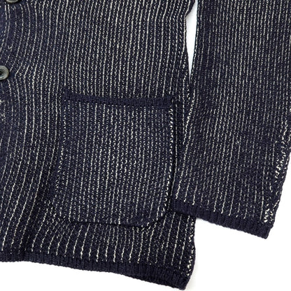 【中古】【未使用】ジーステージ g-stage アクリルポリエステルリネン ジャケット型 カーディガン ネイビー【サイズ48】【 状態ランクS 】【 メンズ 】