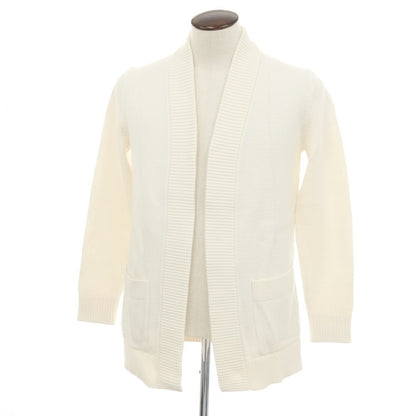【中古】バナナリパブリック Banana Republic ミドルゲージ コットンナイロンウール ボタンレス カーディガン ホワイト【サイズL】【 状態ランクC 】【 メンズ 】