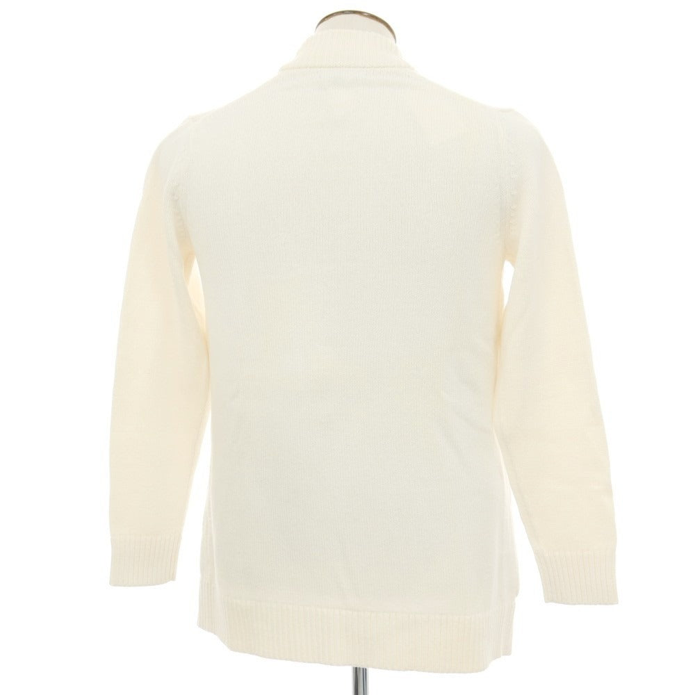 【中古】バナナリパブリック Banana Republic ミドルゲージ コットンナイロンウール ボタンレス カーディガン ホワイト【サイズL】【 状態ランクC 】【 メンズ 】