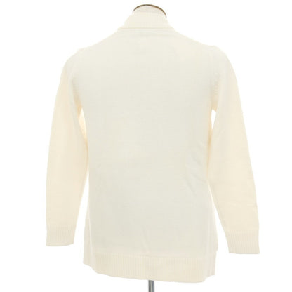 【中古】バナナリパブリック Banana Republic ミドルゲージ コットンナイロンウール ボタンレス カーディガン ホワイト【サイズL】【 状態ランクC 】【 メンズ 】