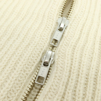 【中古】【未使用】グリーンレーベルリラクシング green label relaxing ウール スタンドカラー ダブルジップ リブニット カーディガン アイボリー【 L 】【 状態ランクS 】【 メンズ 】