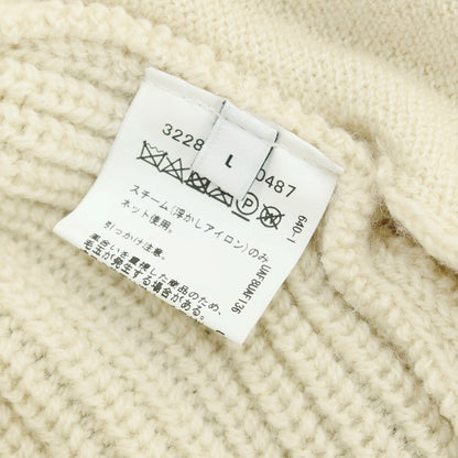 【中古】【未使用】グリーンレーベルリラクシング green label relaxing ウール スタンドカラー ダブルジップ リブニット カーディガン アイボリー【 L 】【 状態ランクS 】【 メンズ 】