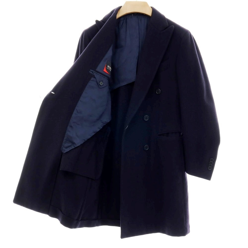 【中古】ガイオラ GAiOLA カシミヤ ダブルブレストコート ネイビー【 サイズ44 】【 状態ランクC 】【 メンズ 】 [APD]