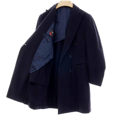 【中古】ガイオラ GAiOLA カシミヤ ダブルブレストコート ネイビー【 44 】【 状態ランクC 】【 メンズ 】
