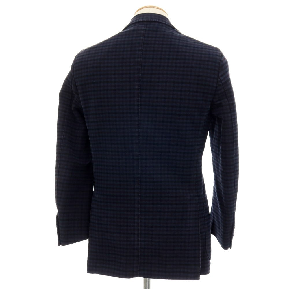 【中古】ラルディーニ LARDINI コットン チェック カジュアルジャケット ネイビーxパープル【 サイズ44 】【 状態ランクC 】【 メンズ 】 [BPD]