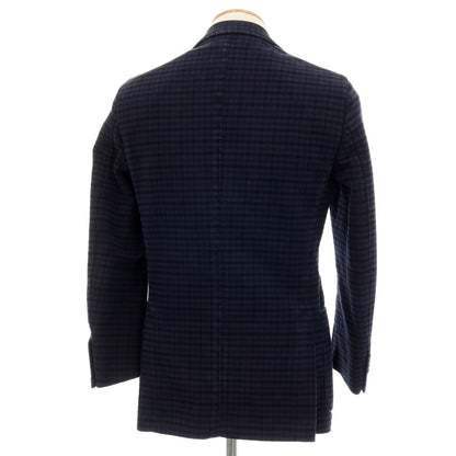 【中古】ラルディーニ LARDINI コットン チェック カジュアルジャケット ネイビーxパープル【サイズ44】【 状態ランクC 】【 メンズ 】