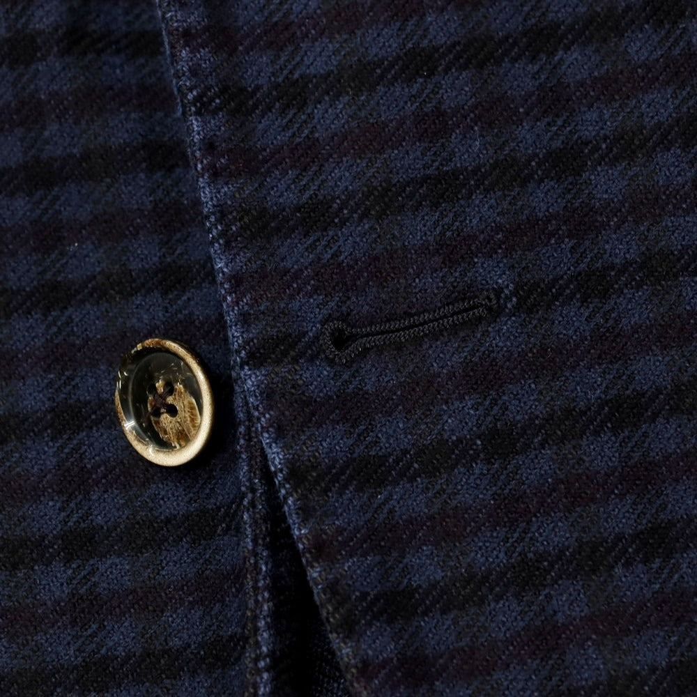【中古】ラルディーニ LARDINI コットン チェック カジュアルジャケット ネイビーxパープル【サイズ44】【 状態ランクC 】【 メンズ 】