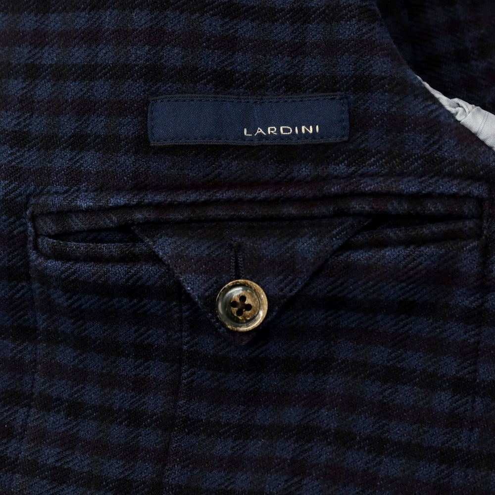 【中古】ラルディーニ LARDINI コットン チェック カジュアルジャケット ネイビーxパープル【 サイズ44 】【 状態ランクC 】【 メンズ 】 [BPD]