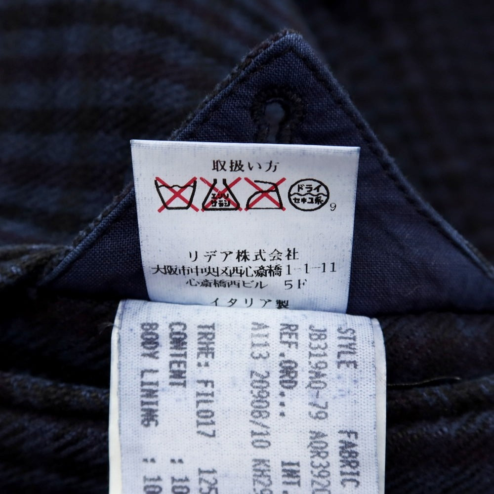 【中古】ラルディーニ LARDINI コットン チェック カジュアルジャケット ネイビーxパープル【 サイズ44 】【 状態ランクC 】【 メンズ 】 [BPD]