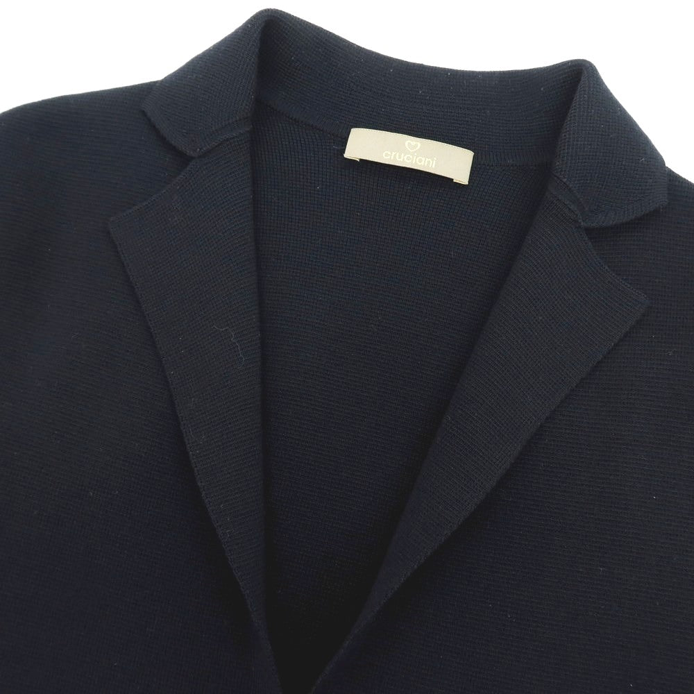 【中古】クルチアーニ CRUCIANI ウール 2B ニットジャケット ネイビー【 44 】【 状態ランクB 】【 メンズ 】