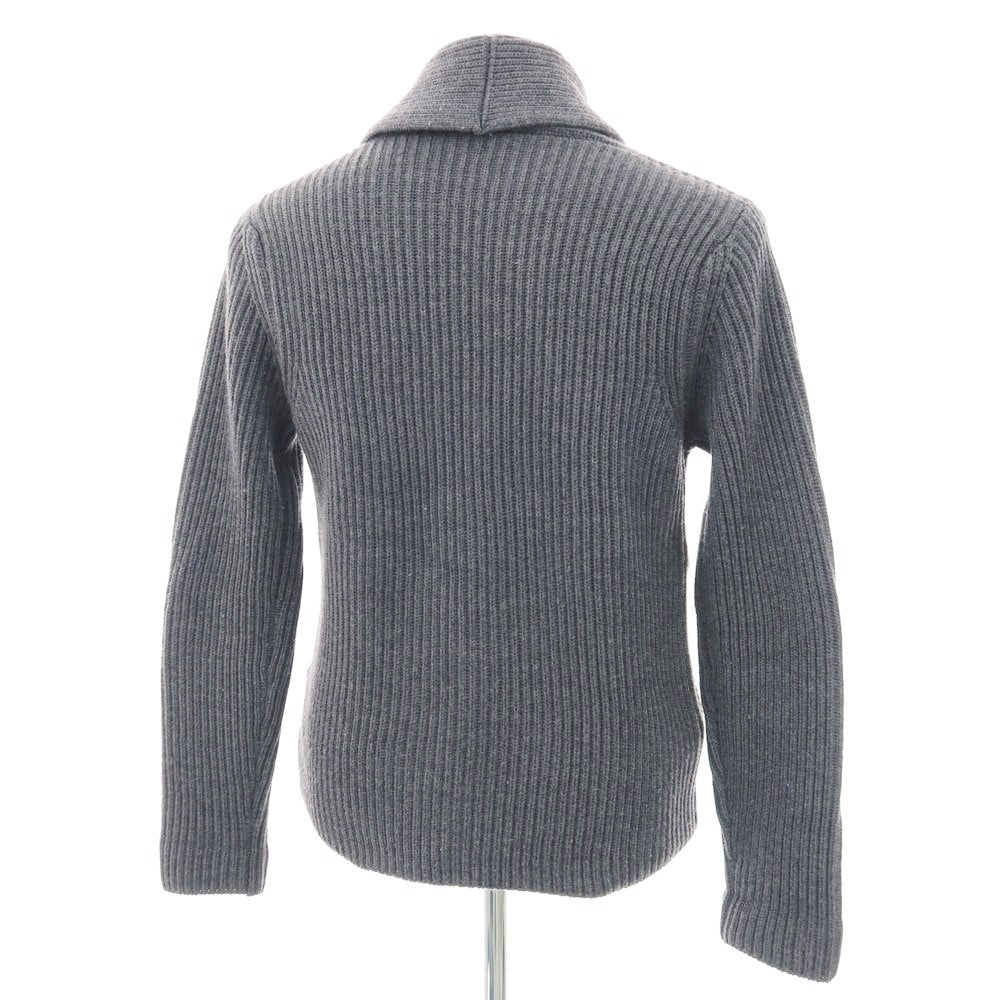 【中古】ザノーネ ZANONE ウール ショールカラー リブニット カーディガン グレージュ【 44 】【 状態ランクB 】【 メンズ 】