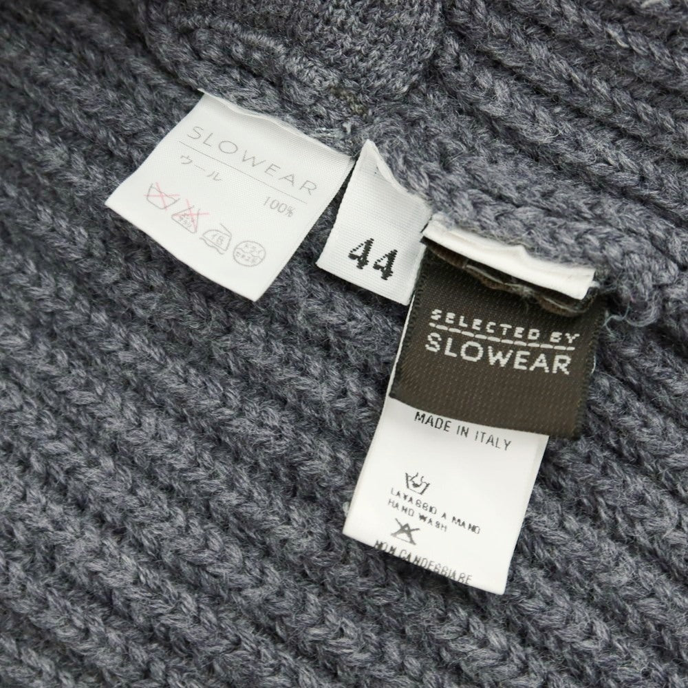 【中古】ザノーネ ZANONE ウール ショールカラー リブニット カーディガン グレージュ【 44 】【 状態ランクB 】【 メンズ 】